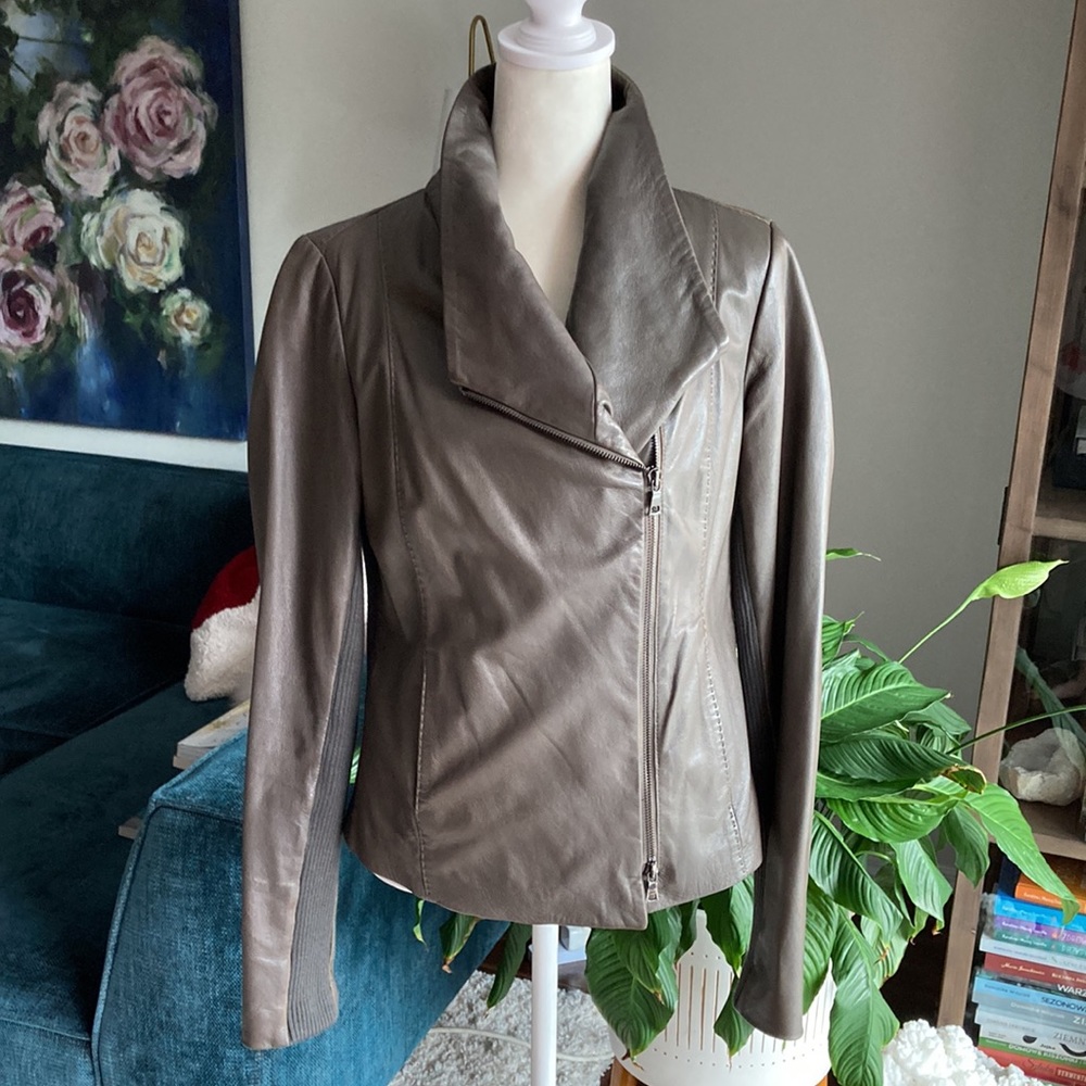 Vince leather jacket with wool insert